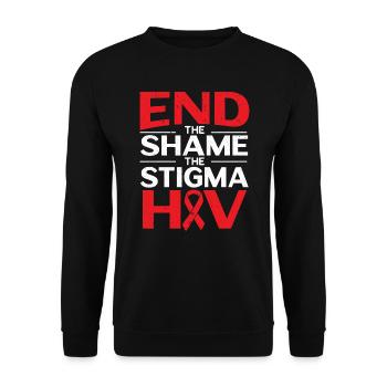 Mettre fin à la honte La stigmatisation Sensibilisation au VIH SIDA - Sweat-shirt Unisexe - noir - Devant - Alina (178cm) & Michal (187cm)