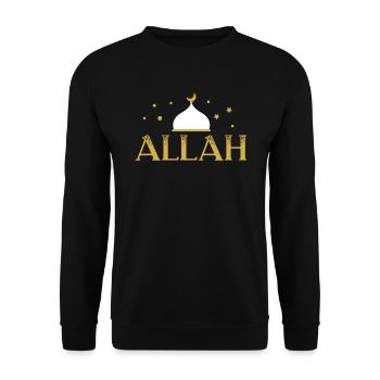 Allah Stolzer muslimischer Islam Koran Moschee Ramadan - Unisex Pullover - Schwarz - Vorne - Alina (178cm) & Michal (187cm)