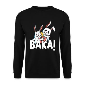 Baka Anime Liebhaber Manga Leser Animation Otaku - Unisex Pullover - Schwarz - Vorne - Alina (178cm) & Michal (187cm)