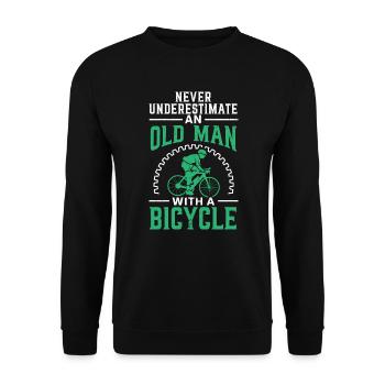 Never Underestimate An Old Man With A Bicycle - Unisex Sweatshirt - black - Front - Alina (178cm) & Michal (187cm)