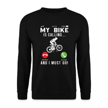 Mon vélo appelle et je dois aller vélo - Sweat-shirt Unisexe - noir - Devant - Alina (178cm) & Michal (187cm)