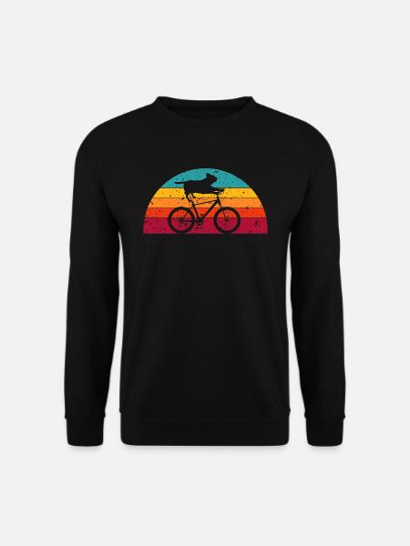 Vélo Cat Rider Cycliste Vélo Biker Vélo VTT - Sweat-shirt Unisexe - noir