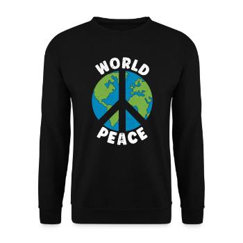 World Peace Kindness International Day Of Peace - Unisex Sweatshirt - black - Front - Alina (178cm) & Michal (187cm)