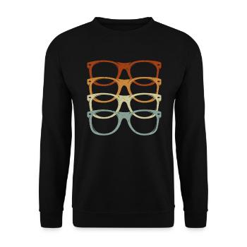 Retro Eyeglass Optician Ophthalmology Optometrist - Unisex Sweatshirt - black - Front - Alina (178cm) & Michal (187cm)