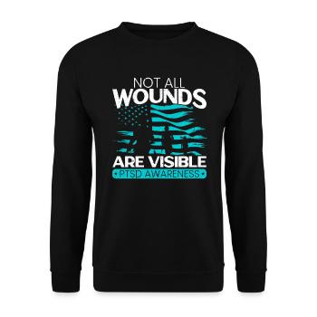 Toutes les plaies ne sont pas visibles Trouble de stress DU SSPT - Sweat-shirt Unisexe - noir - Devant - Alina (178cm) & Michal (187cm)
