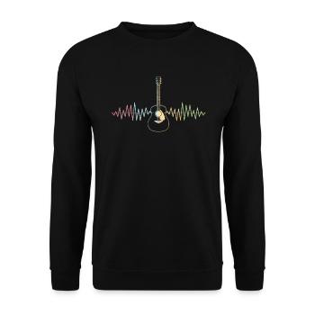 Gitarre Heartbeat Gitarrist Musikinstrument - Unisex Pullover - Schwarz - Vorne - Alina (178cm) & Michal (187cm)