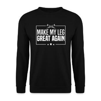 Rendre ma jambe grande à nouveau jambes cassées Récupération Réadaptation - Sweat-shirt Unisexe - noir - Devant - Alina (178cm) & Michal (187cm)