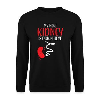 My New Kidney Is Here Transplant Organ Recipient - Unisex Sweatshirt - black - Front - Alina (178cm) & Michal (187cm)
