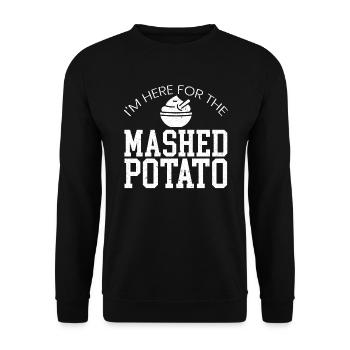 I'm Here For The Mashed Potato Vegan Vegetarian - Unisex Sweatshirt - black - Front - Alina (178cm) & Michal (187cm)