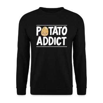 Potato Addict Vegan Root Vegetable Vegetarian - Unisex Sweatshirt - black - Front - Alina (178cm) & Michal (187cm)