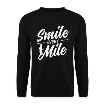 Smile Every Mile Marathon Runner Athlet Running - Unisex Pullover - Schwarz - Vorne - Alina (178cm) & Michal (187cm)