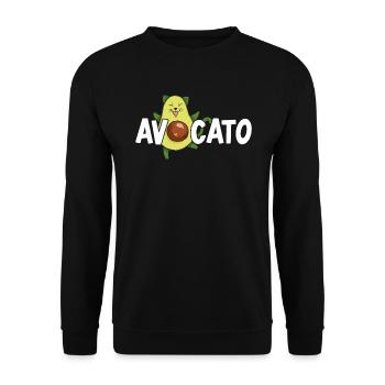 Avocato Avocado Katzenliebhaber Vegan Kitty Vegetarisch - Unisex Pullover - Schwarz - Vorne - Alina (178cm) & Michal (187cm)
