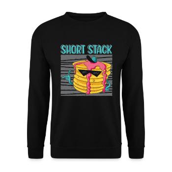 Short Stack Pancake Lover Breakfast Food Foodie - Unisex Sweatshirt - black - Front - Alina (178cm) & Michal (187cm)