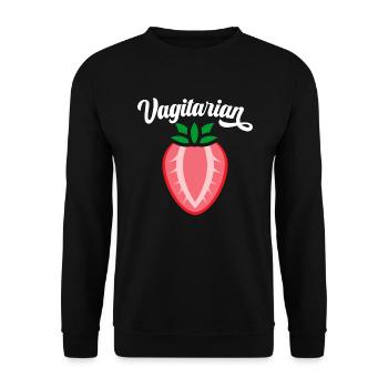 Vagitarian Adult Humor Lustige schmutzige Witze Sarkastisch - Unisex Pullover - Schwarz - Vorne - Alina (178cm) & Michal (187cm)