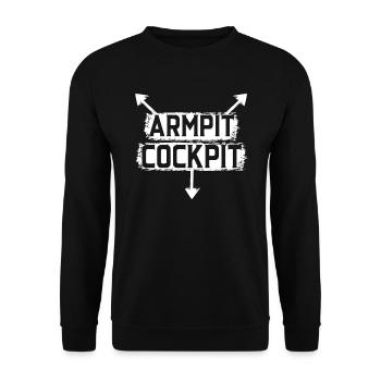 Armpit Cockpit Adult Humor Drôles De Blagues Sales - Sweat-shirt Unisexe - noir - Devant - Alina (178cm) & Michal (187cm)