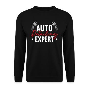 Auto Detailing Expert Car Detailer Polishing - Unisex Sweatshirt - black - Front - Alina (178cm) & Michal (187cm)