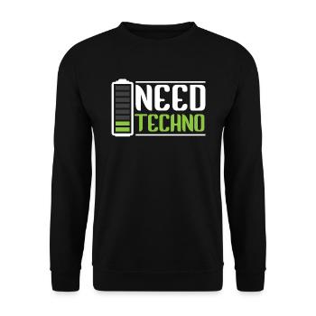 Besoin de Techno Music Raver - Sweat-shirt Unisexe - noir - Devant - Alina (178cm) & Michal (187cm)