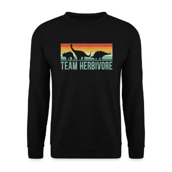 Team Herbivore Vegetarisches Gemüse Dinosaurier Vegan - Unisex Pullover - Schwarz - Vorne - Alina (178cm) & Michal (187cm)