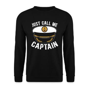 Nennen Sie mich einfach Captain Sailor Chief Mate Mariner - Unisex Pullover - Schwarz - Vorne - Alina (178cm) & Michal (187cm)
