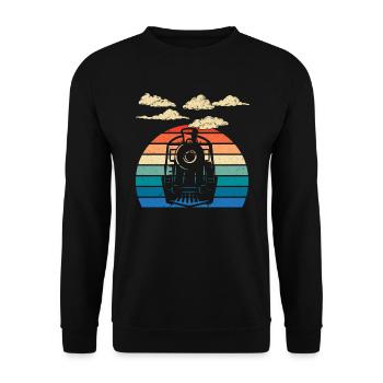 Locomotive de chemin de fer Mécanicien de chemin de fer Conducteur de train - Sweat-shirt Unisexe - noir - Devant - Alina (178cm) & Michal (187cm)