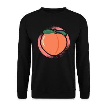 Pfirsich Obstliebhaber Vegan Vegetarisch Gesund - Unisex Pullover - Schwarz - Vorne - Alina (178cm) & Michal (187cm)