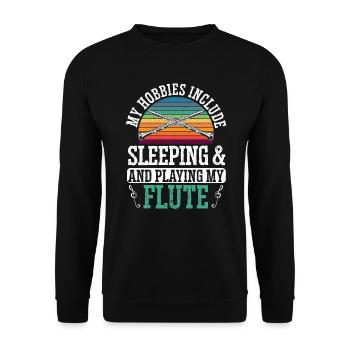 Flutiful Flute Player Flutist Flautist Musician - Unisex Sweatshirt - black - Front - Alina (178cm) & Michal (187cm)
