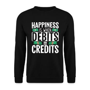 Happiness Is When Debits Is Equal To Credits - Unisex Sweatshirt - black - Front - Alina (178cm) & Michal (187cm)