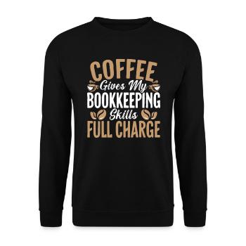 Coffee Keeps My Bookkeeping Skills Full Charge - Unisex Sweatshirt - black - Front - Alina (178cm) & Michal (187cm)