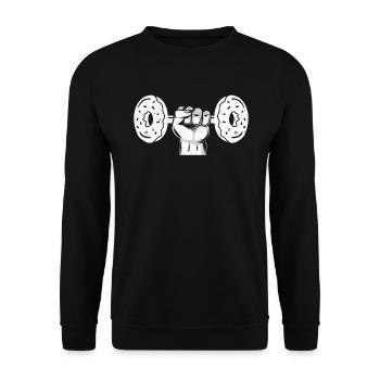 Donut Weights Bodybuilder Fitness Workout Doughnut - Sweat-shirt Unisexe - noir - Devant - Alina (178cm) & Michal (187cm)