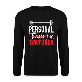 Personal Torturer Bodybuilder Fitness Workout - Unisex Sweatshirt - black - Front - Alina (178cm) & Michal (187cm)