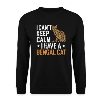 I Can't Keep Calm I Have A Bengal Cat Kitty - Unisex Sweatshirt - black - Front - Alina (178cm) & Michal (187cm)