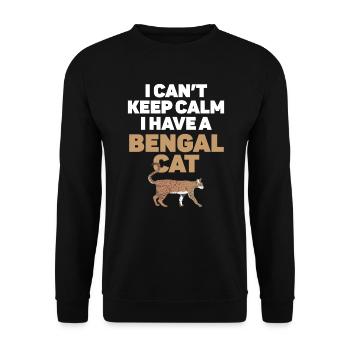 I Can't Keep Calm I Have A Bengal Cat Kitty - Unisex Sweatshirt - black - Front - Alina (178cm) & Michal (187cm)