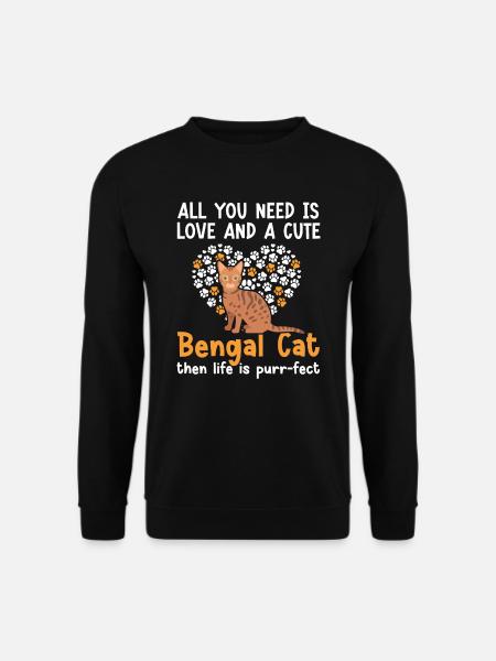 Un chat bengal mignon alors la vie est un chat ronronnant - Sweat-shirt Unisexe - noir
