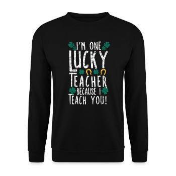 Je suis un enseignant chanceux éducateur de la Saint-Patrick - Sweat-shirt Unisexe - noir - Devant - Alina (178cm) & Michal (187cm)