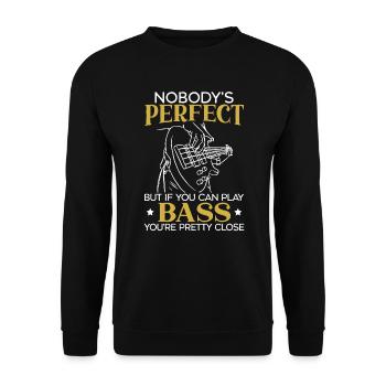 BassGitarrist Bassist Gitarrist Musiker - Unisex Pullover - Schwarz - Vorne - Alina (178cm) & Michal (187cm)