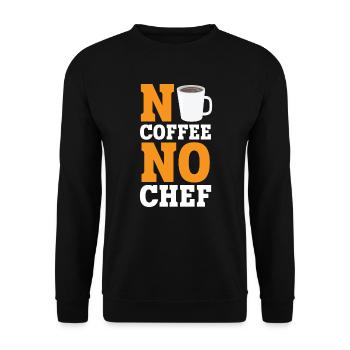 Pas de café Pas de chef Buveur de caféine Expert en cuisine - Sweat-shirt Unisexe - noir - Devant - Alina (178cm) & Michal (187cm)