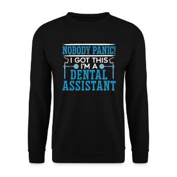 I'm A Dental Assistant Dentistry Oral Care Teeth - Unisex Sweatshirt - black - Front - Alina (178cm) & Michal (187cm)
