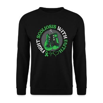 Combattre la scoliose avec la foi Chirurgie chrétienne du dos - Sweat-shirt Unisexe - noir - Devant - Alina (178cm) & Michal (187cm)