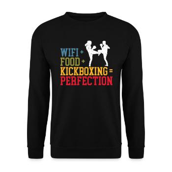 Kickboxing Kickboxer Combat Fighting MMA Kicking - Unisex Sweatshirt - black - Front - Alina (178cm) & Michal (187cm)