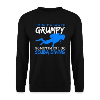 Scuba Diving Aquaholic Freediving Marine Diver - Unisex Sweatshirt - black - Front - Alina (178cm) & Michal (187cm)