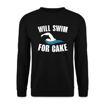 Will Swim For Cake Swimming Coach Swimmer - Unisex Sweatshirt - black - Front - Alina (178cm) & Michal (187cm)