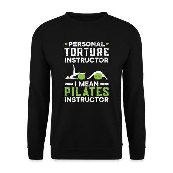Instructeur de torture personnelle Instructeur de Pilates - Sweat-shirt Unisexe - noir - Devant - Alina (178cm) & Michal (187cm)