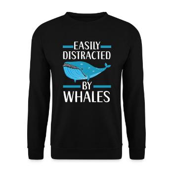 Facilement distrait par les baleines Mammifères marins - Sweat-shirt Unisexe - noir - Devant - Alina (178cm) & Michal (187cm)