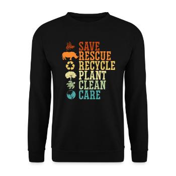 Environnementaliste Nature Recyclage Fête de la Terre mère - Sweat-shirt Unisexe - noir - Devant - Alina (178cm) & Michal (187cm)