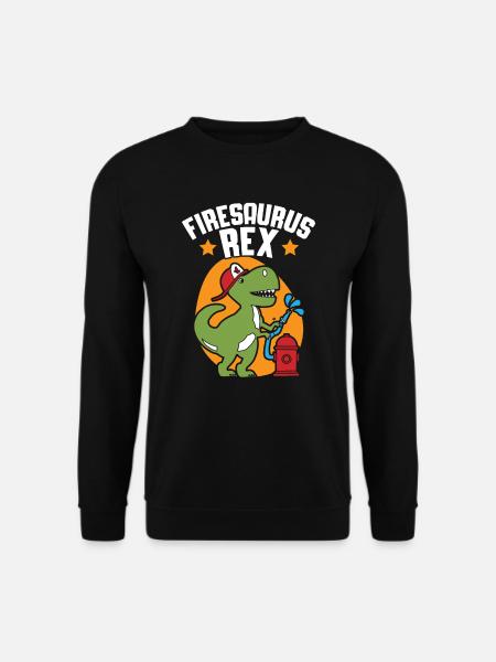 Firesaurus Rex Feuerwehrmann Feuerwehrmann Feuerwehr Dinosaurier - Unisex Pullover - Schwarz