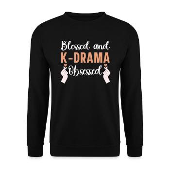 Béni et K-drama obsédé drame coréen Oppa - Sweat-shirt Unisexe - noir - Devant - Alina (178cm) & Michal (187cm)