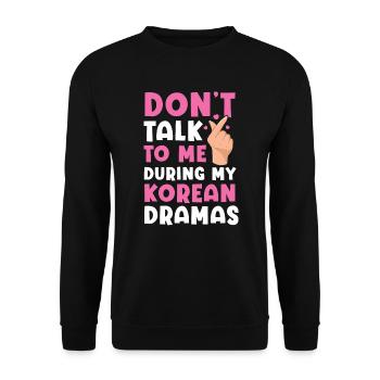 Ne me parlez pas pendant mes drames coréens K-Drama - Sweat-shirt Unisexe - noir - Devant - Alina (178cm) & Michal (187cm)
