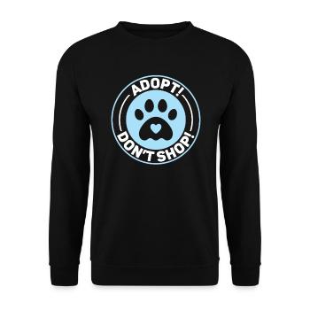 Adopt Don't Shop Tierrechte Tierrettung - Unisex Pullover - Schwarz - Vorne - Alina (178cm) & Michal (187cm)