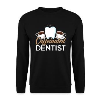 Dentiste caféiné Buveur de caféine Dentisterie - Sweat-shirt Unisexe - noir - Devant - Alina (178cm) & Michal (187cm)