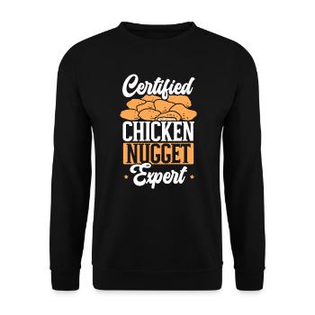 Certified Chicken Nugget Expert Nuggy Nug Life - Unisex Sweatshirt - black - Front - Alina (178cm) & Michal (187cm)